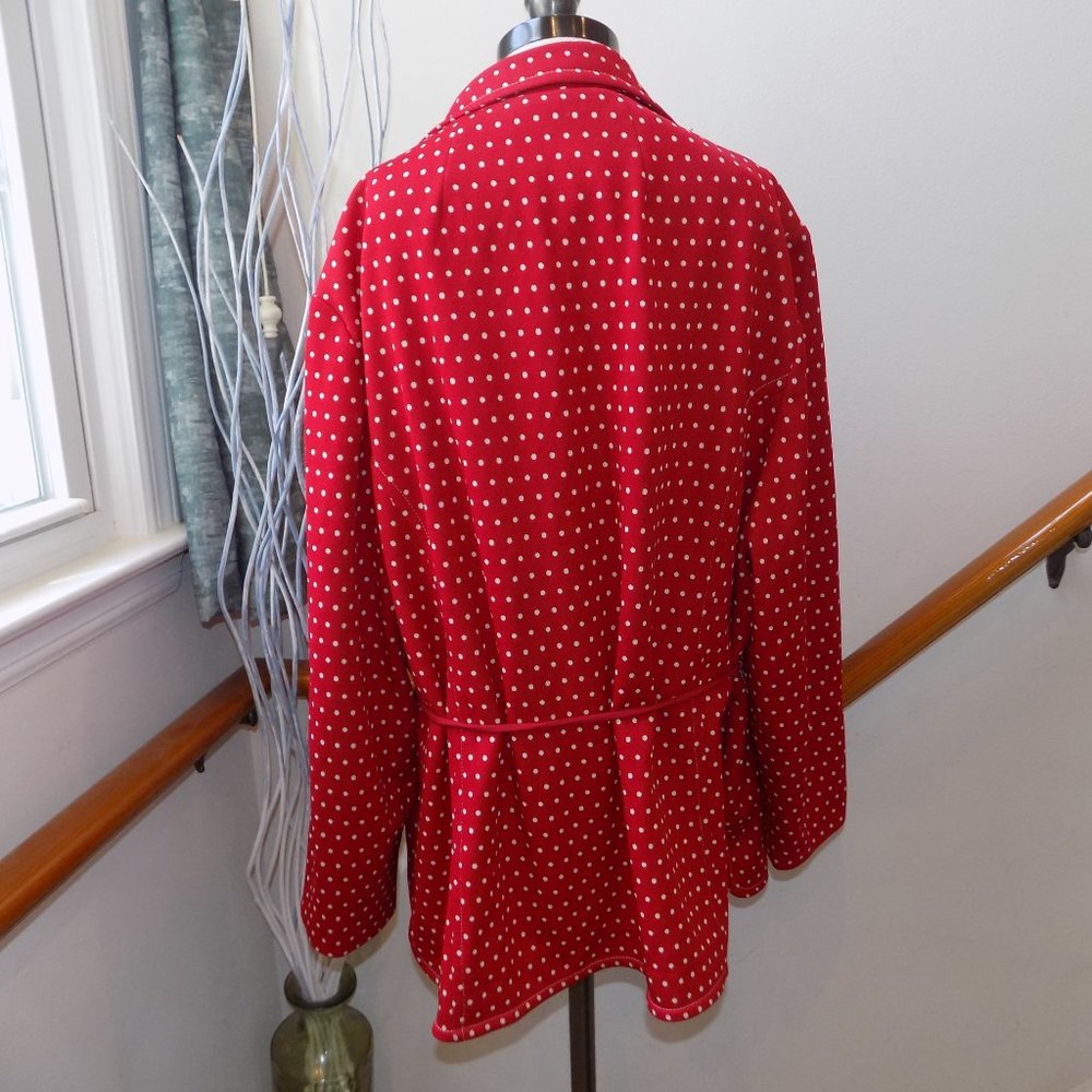 Vintage Red & White Polka Dot Blazer Jacket Plus Size 14/16? - Picture 2 of 2